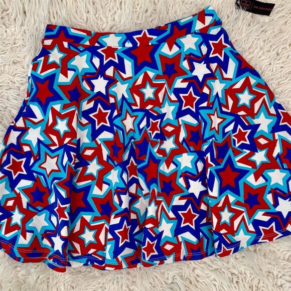 No Boundaries A-Line Skirt S  Stars Knee Length Casual USA 4th of July Patriotic - Picture 1 of 5
